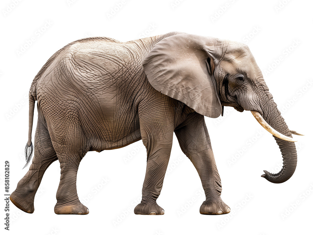 Fototapeta premium Elephant isolated on transparent background.