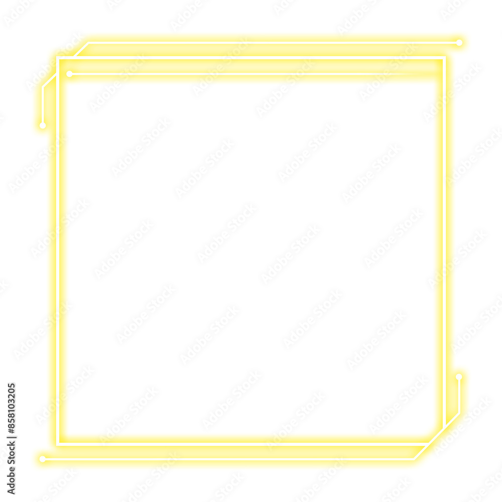 yellow square frame and light neon yellow square frame and light neon