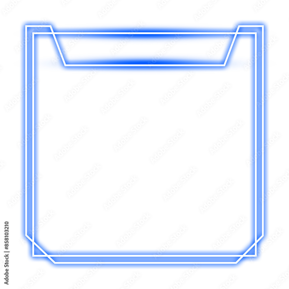 blue square frame and topic light neon blue square frame and topic light neon