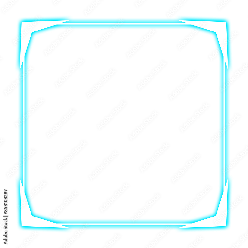 blue square frame and corner light neon blue square frame and corner light neon