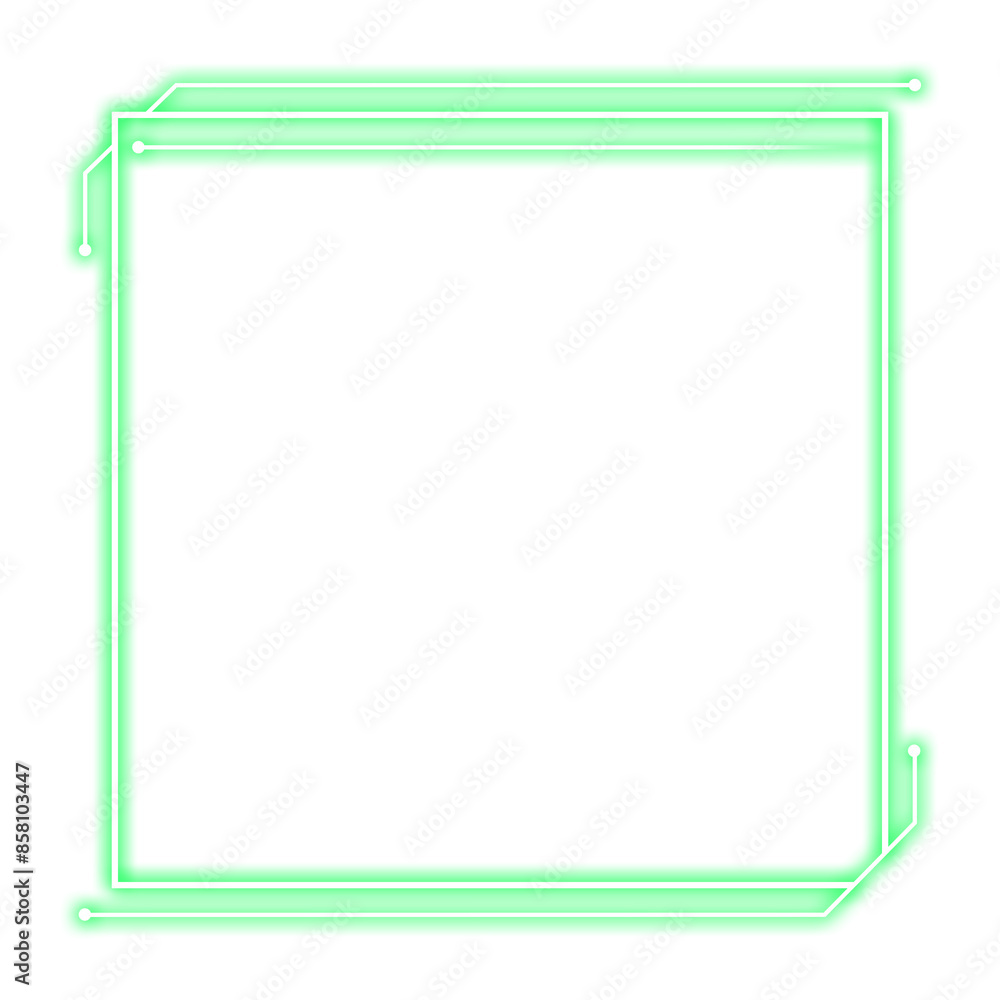 green square frame and light neon green square frame and light neon