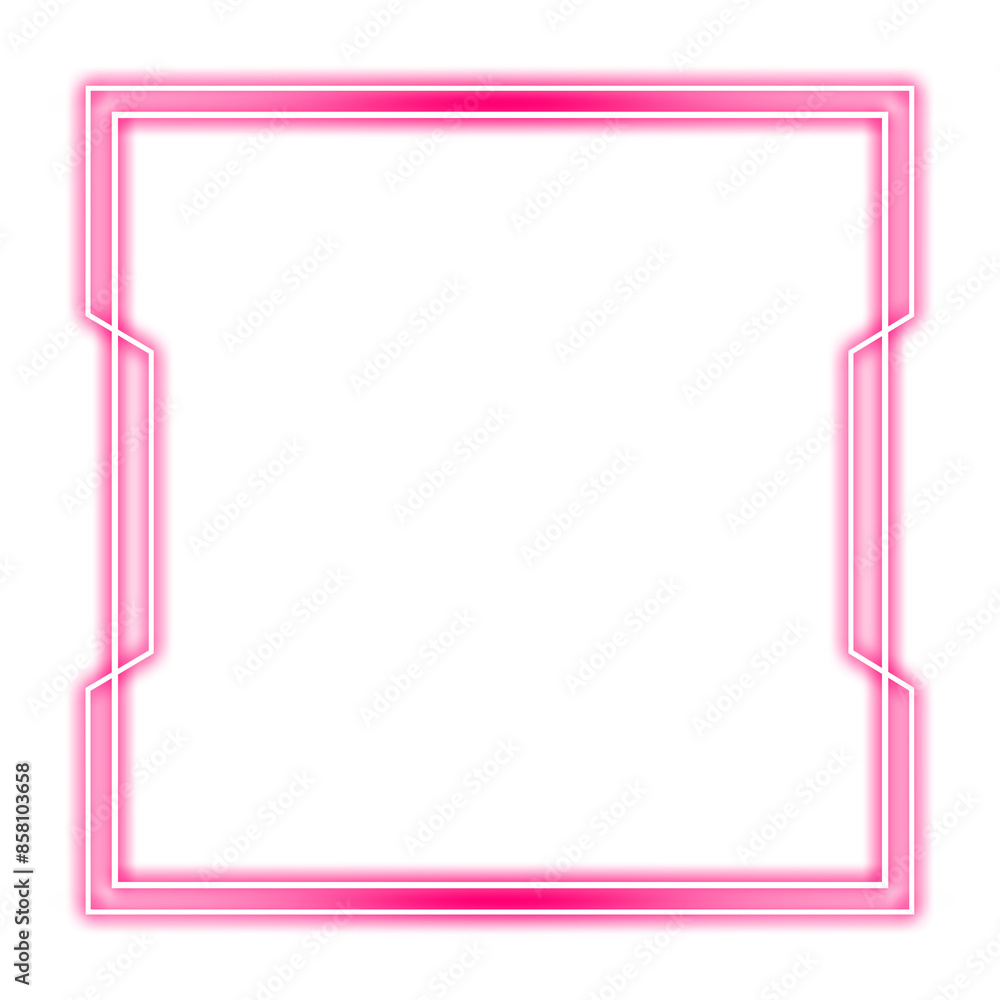 pink square frame and light neon pink square frame and light neon