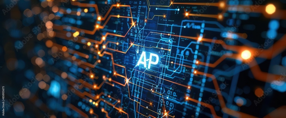 Fototapeta premium Connecting the Digital World. API interaction concept