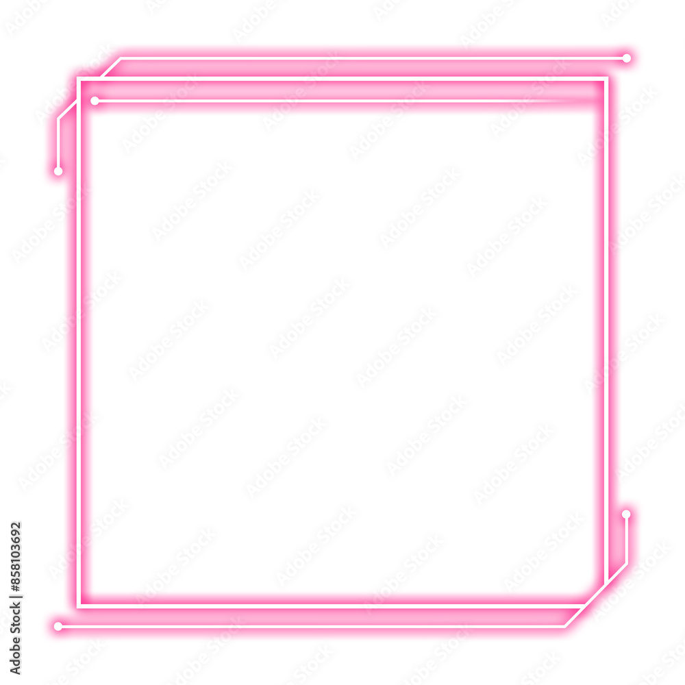 pink square frame and light neon pink square frame and light neon