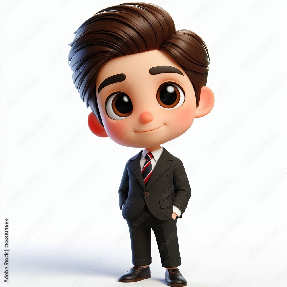 cute little boy in a suit and tie , 3d Generative AI cute little boy in a suit and tie , 3d Generative AI
