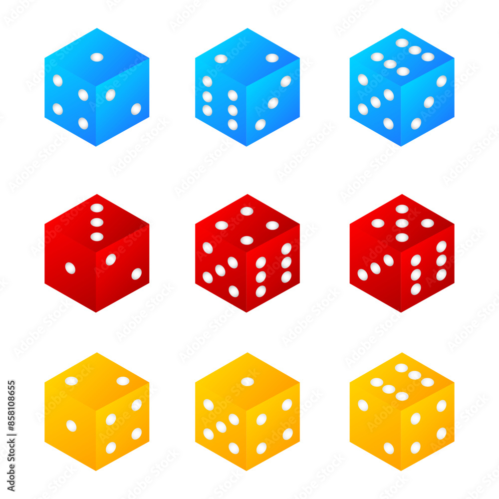 Gambling dice, casino dice. Vector illustration Gambling dice, casino dice. Vector illustration