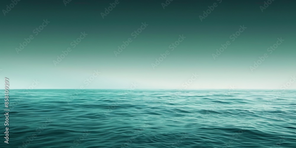 Obraz premium A gradient background blending from deep teal to soft seafoam green, ideal for a tranquil and calming look