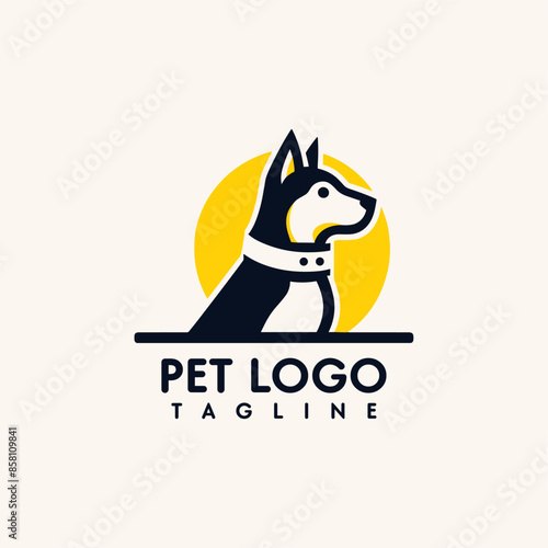 Dog Pet Logo Friendly, approachable, cute, and lovable, perfect for pet lovers, animals, furry friends, and companions dog logo, Dog lover.