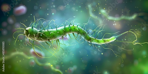 How Helicobacter pylori Bacteria Contribute to Stomach Infections, Ulcers, and Gastritis. Concept Biology, Microbiology, Helicobacter pylori, Stomach Infections, Gastritis, Ulcers photo