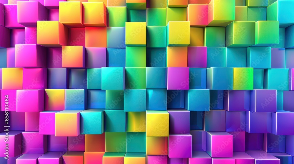 Abstract Colorful Cube Pattern Abstract Colorful Cube Pattern