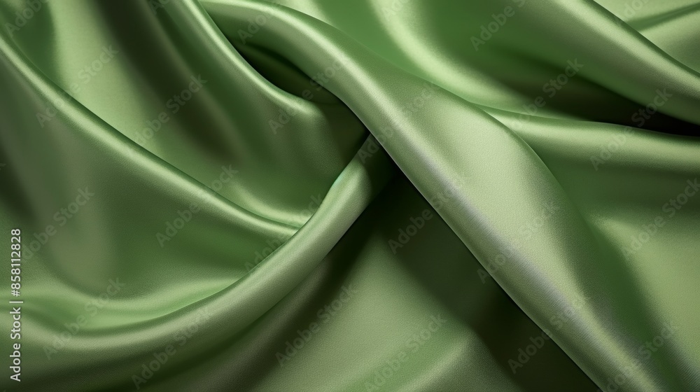 Textured green silk fabric. Textured green silk fabric.