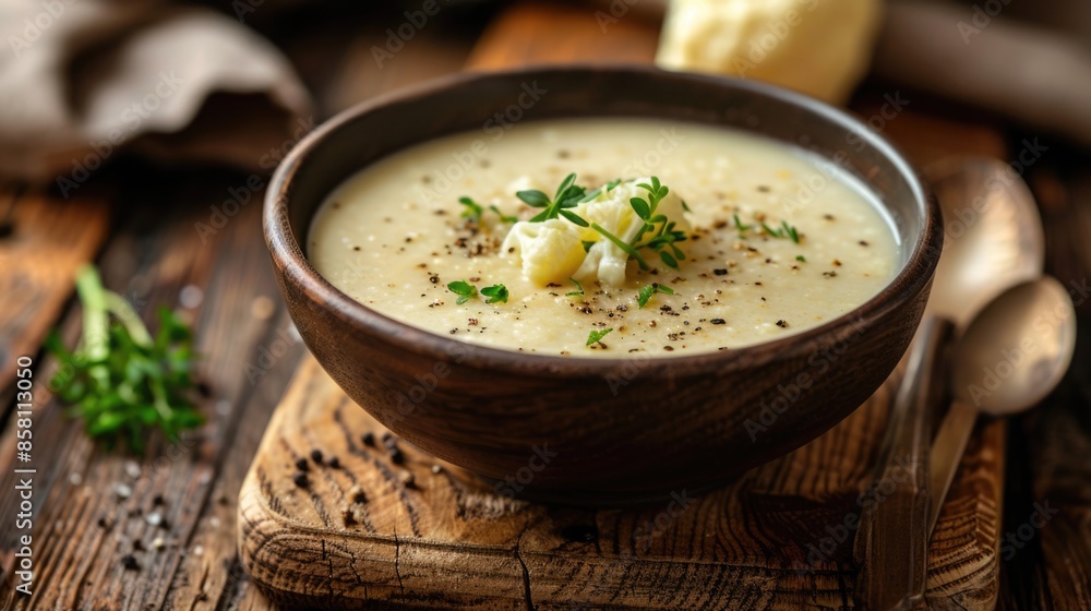 Creamy Cauliflower Soup with Fresh Parsley and Black Pepper Creamy Cauliflower Soup with Fresh Parsley and Black Pepper