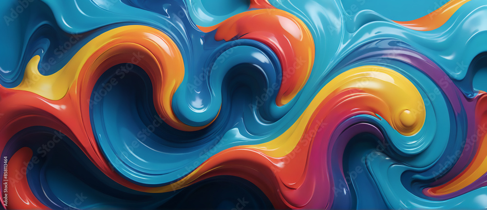 Fototapeta premium Vibrant Dynamic Fractal Colors Background for Posters and Digital Art