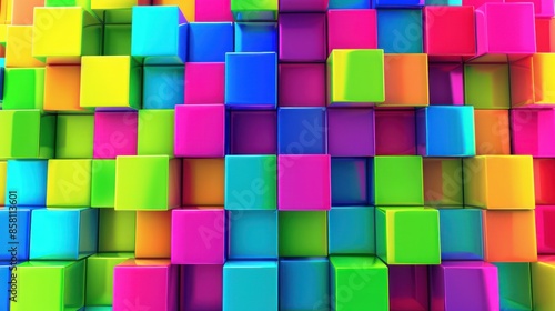 Abstract Colorful Block Pattern