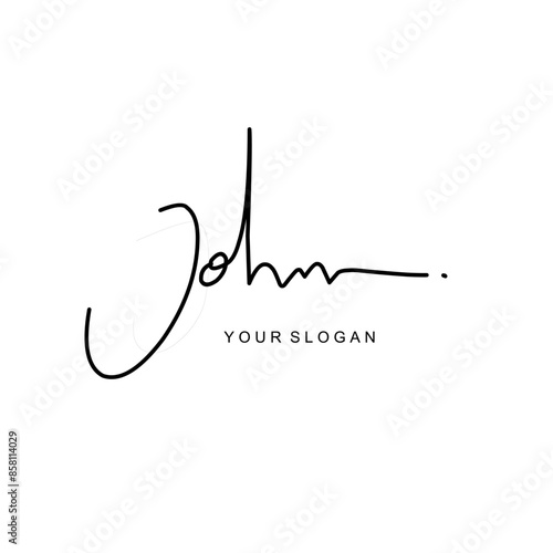 John name signature logo vector design