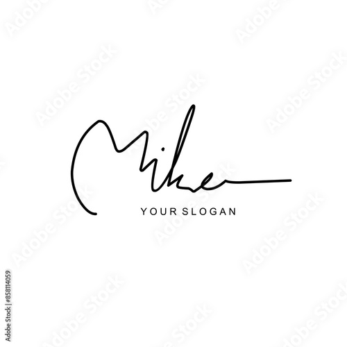 Mike name signature logo vector design