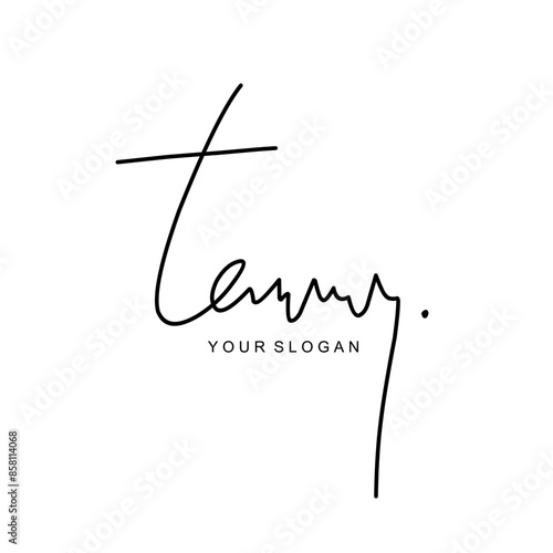 Terry name signature logo vector design