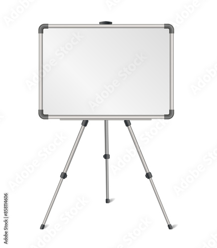 Wallpaper Mural Realistic blank whiteboard on tripod stand isolated on transparent background Torontodigital.ca
