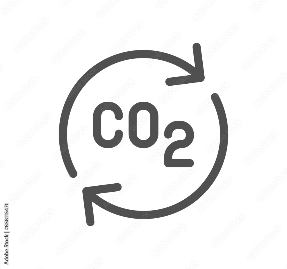 CO2 related icon outline and linear vector.
