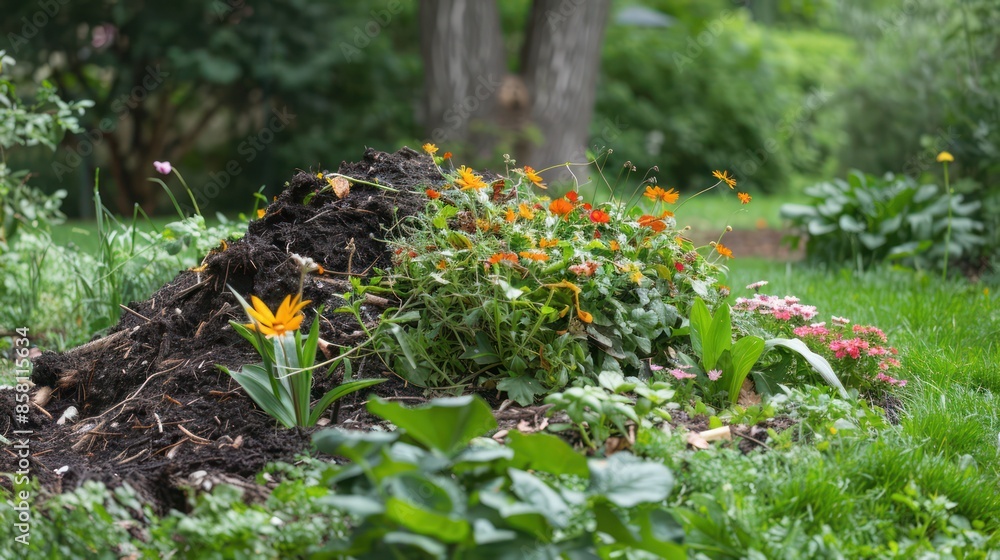 Soil with organic waste as natural fertilizer. Soil with organic waste as natural fertilizer.