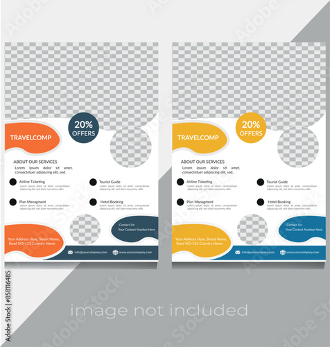 Creative flyer design  template for travel agency