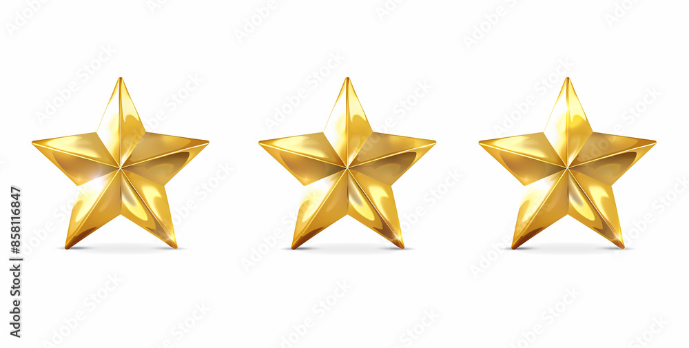 5 golden stars on white background vector illustration, simple design, no shadows, high resolution and quality. 5 golden stars on white background vector illustration, simple design, no shadows, high resolution and quality.