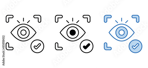iris recognition icon design with white background stock illustration