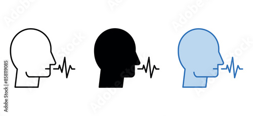 voice recognition icon design with white background stock illustration