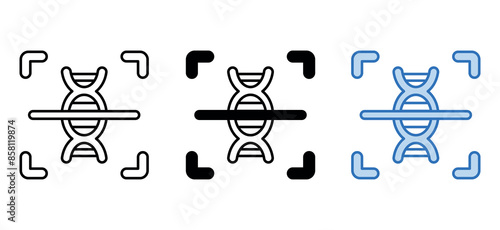 DNA recognition icon design with white background stock illustration