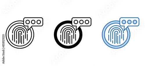 biometric technology icon design with white background stock illustration