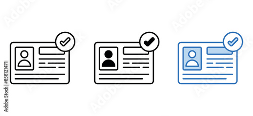 identity verification icon design with white background stock illustration