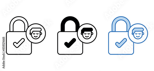 access control icon design with white background stock illustration