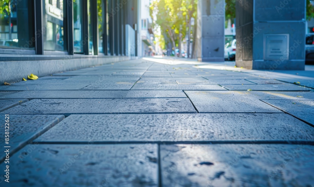 custom made wallpaper toronto digitalClose-up of cobblestone pavement glistening with reflected golden sunlight after rain, creating a warm and inviting atmosphere