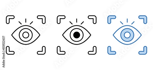 biometric symbols icon design with white background stock illustration