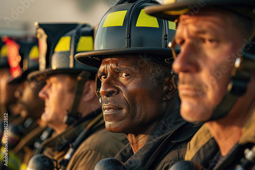 Wallpaper Mural Firefighters in uniform showing determination and bravery Torontodigital.ca