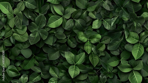 A close-up photo of a cluster of vibrant green leaves, showcasing their intricate texture and natural beauty SEAMLESS PATTERN