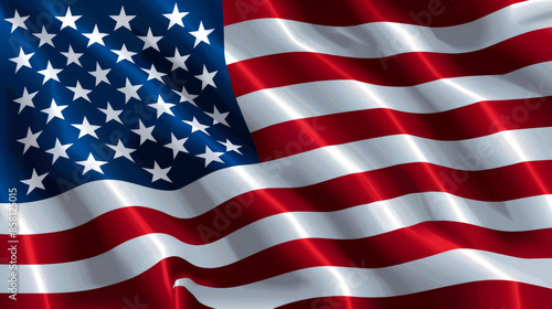 American flag waving with space for your message.