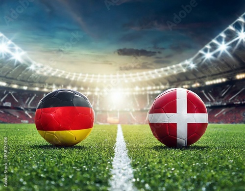 Deutschland gegen Dänemark, Fussball Stadion photo