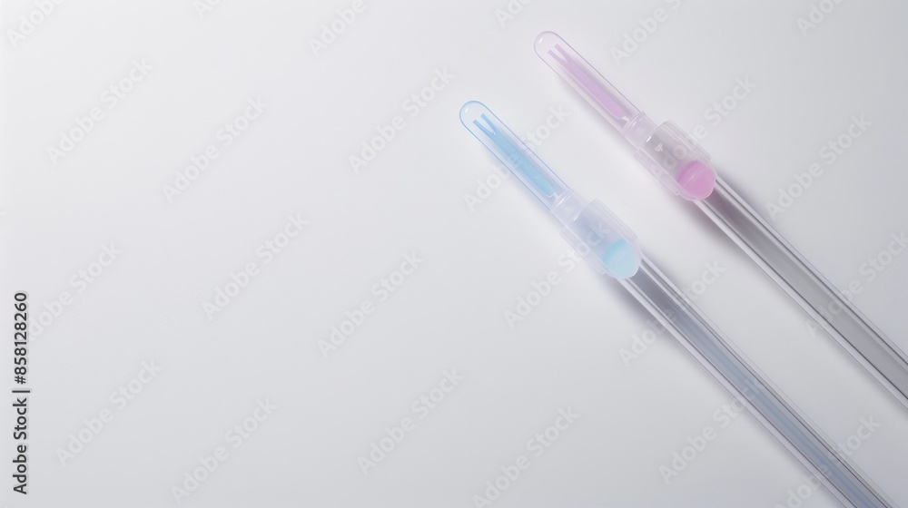Pregnancy test with two lines on white background space for text Pregnancy test with two lines on white background space for text