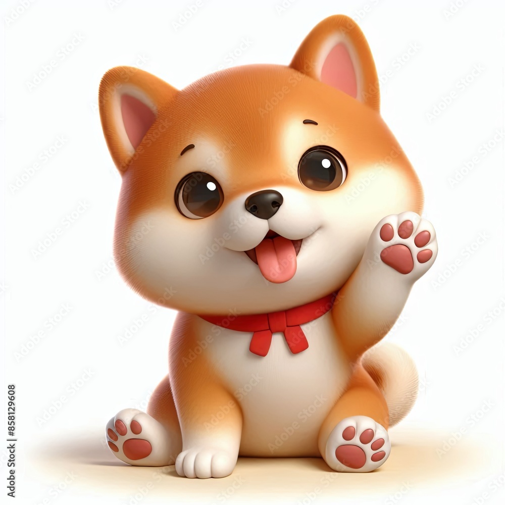 cute shiba inu dog waving hand cartoon 3d Generative AI
cute shiba inu dog waving hand cartoon 3d Generative AI