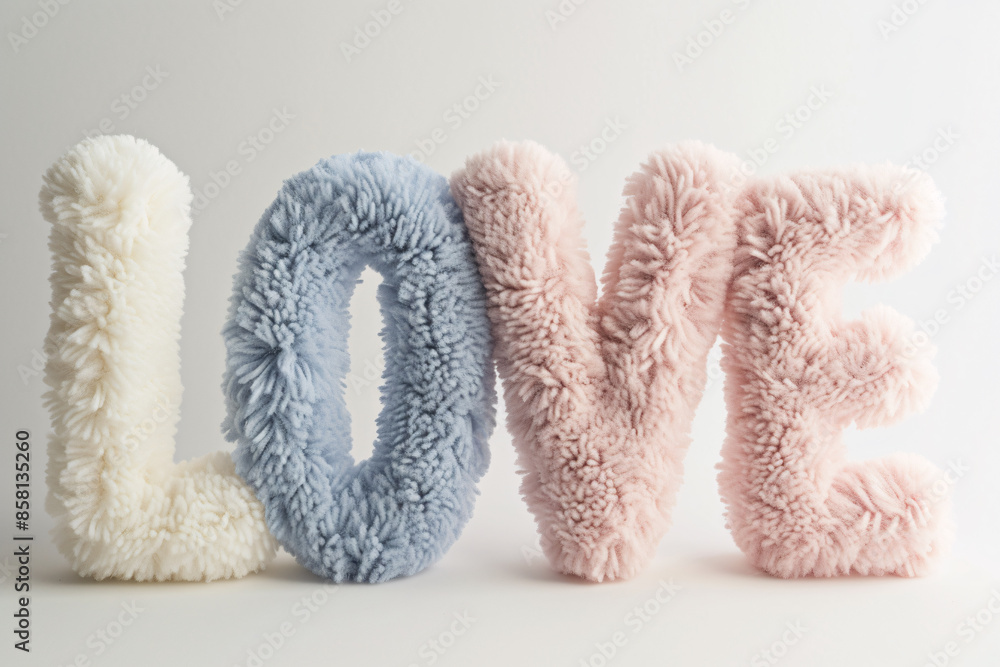 a pink and white fuzzy letters a pink and white fuzzy letters