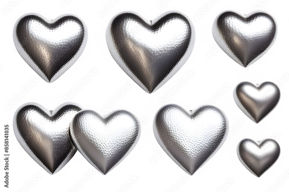 Fototapeta premium silver hearts 
