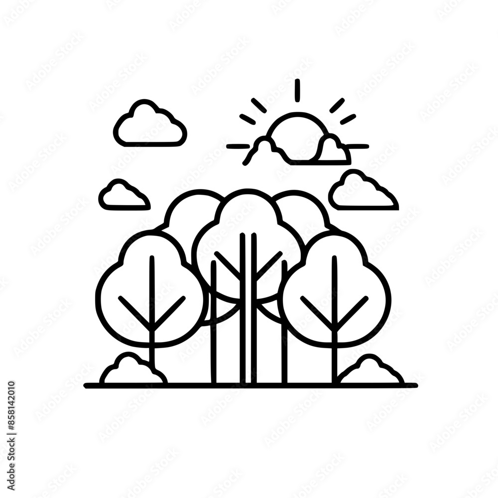 Tree Landscape Icon Tree Icon, Forest Icon, Christmas Tree icon, Tree SVG, Tree ...