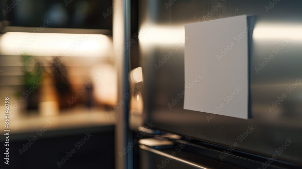 Blank paper note on fridge Blank paper note on fridge
