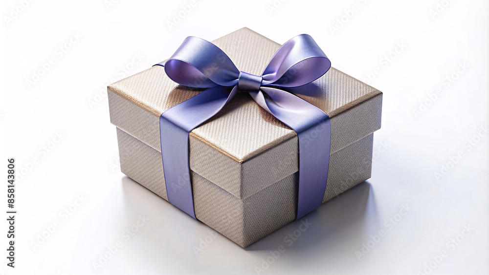 Obraz premium Colorful pattern gift paper in a gift box with ribbon