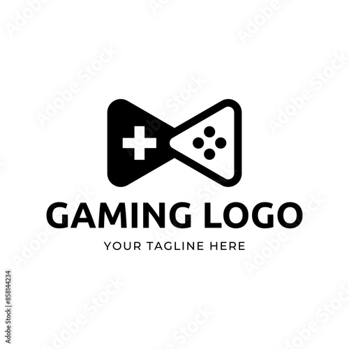 Game console and video games stick logo design template logo.