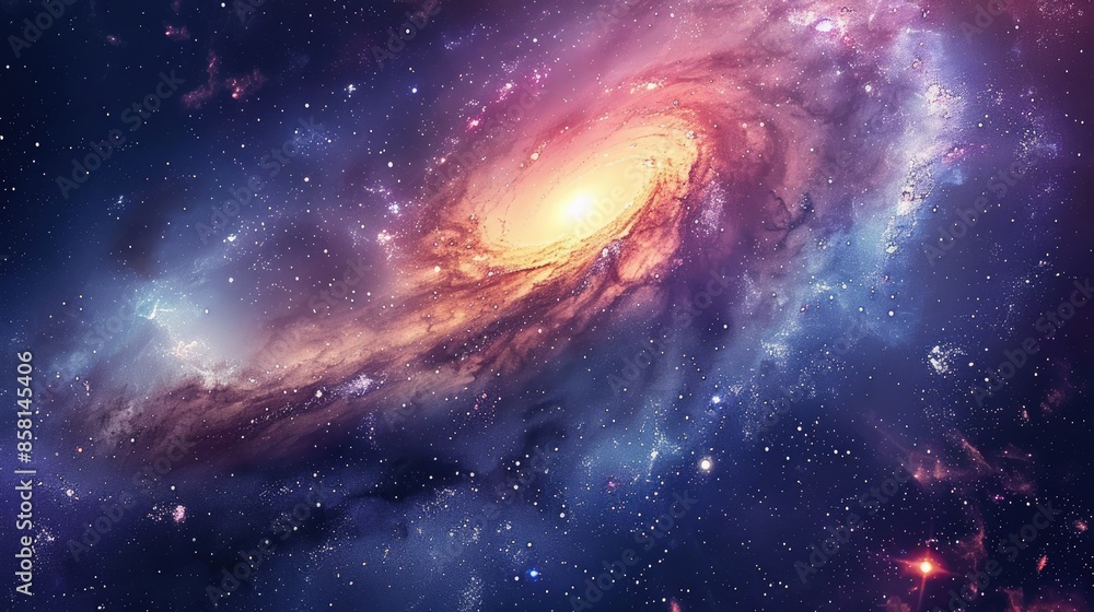 Cosmic abstract space background with swirling galaxies and radiant stars, evoking a sense of infinite beauty. Cosmic abstract space background with swirling galaxies and radiant stars, evoking a sense of infinite beauty.