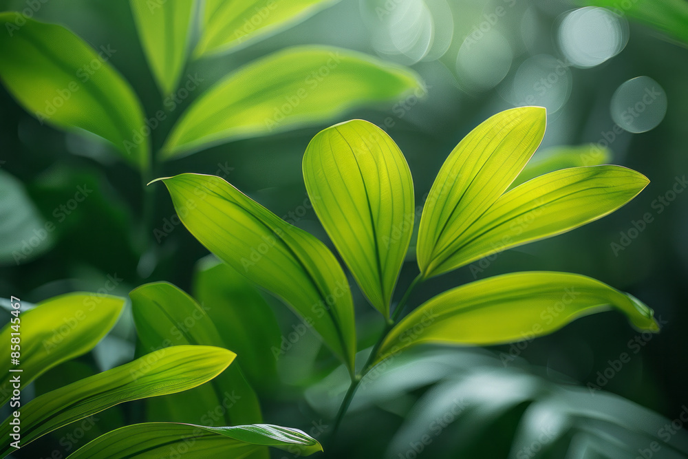 Fototapeta premium Aesthetically pleasing close-up banner with green palm, world's best winner,