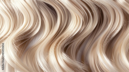 Closeup Lock of Blonde Hair Isolated on White Background