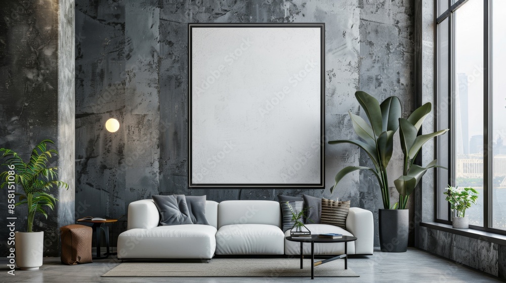 minimalist interior design, a white canvas hanging on a modern wall in a minimalist interior, bringing depth and elegance to the decor minimalist interior design, a white canvas hanging on a modern wall in a minimalist interior, bringing depth and elegance to the decor